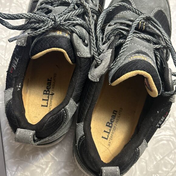 L.L.Bean Tek 2.5 200G Primaloft Snow Sneakers Waterproof Gray Black Men’s 7.5 W